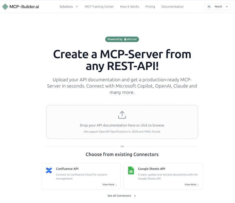 APICHAP MCP Builder Start Page