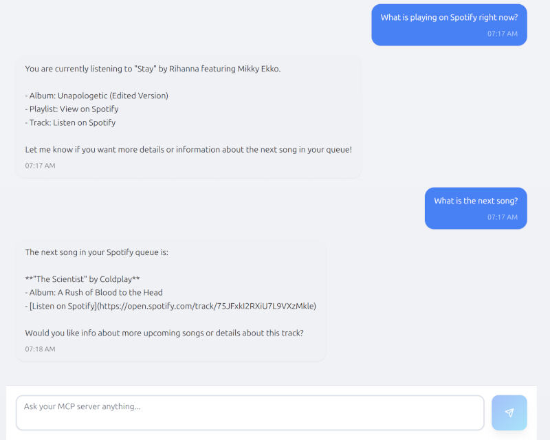 Chatbot Example Interface