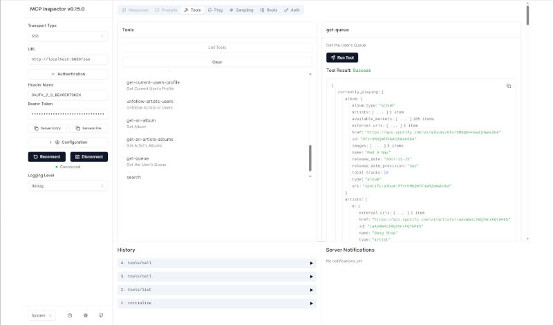 MCP Inspector Testing